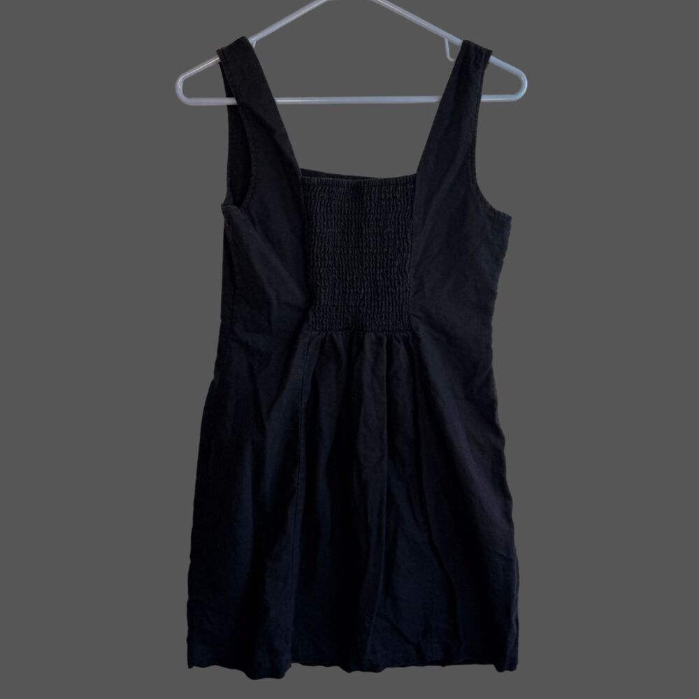 Old Navy Square Neck Linen Blend Ruched Back Mini Dress